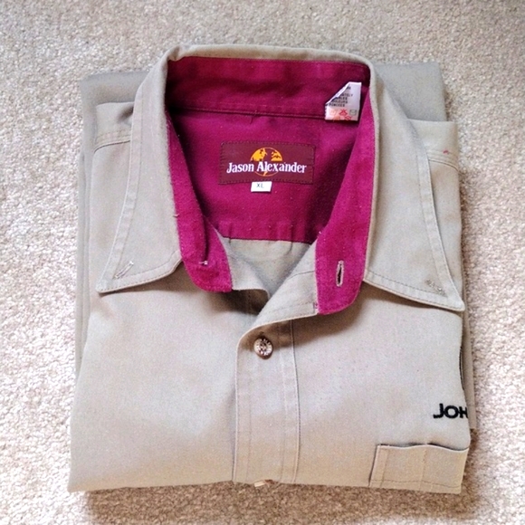 JOHN DEERE:  Men's XL TAN Work Shirt Button up - Picture 8 of 8